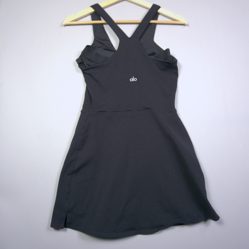 Alo Yoga Tennis Mini Dress Womens Size XS Black Athleisure Gym Athleisure